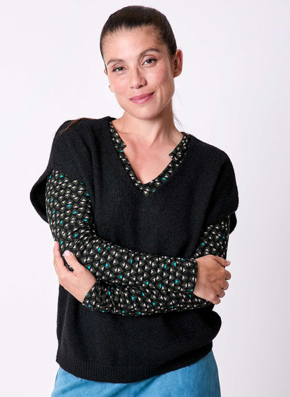 Pull tricot sans manche uni DAKILA