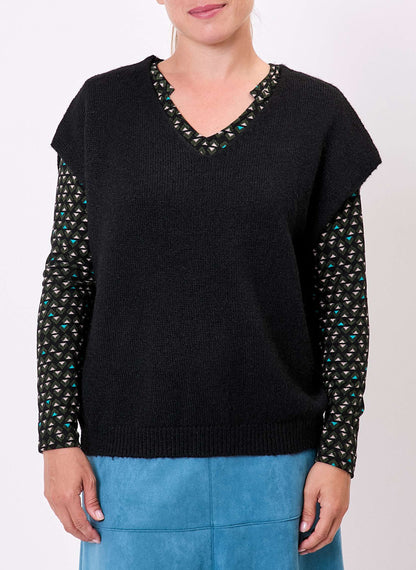 Pull tricot sans manche uni DAKILA