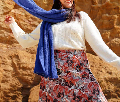 Grande écharpe unie polyester recyclé
 ZAFIRE