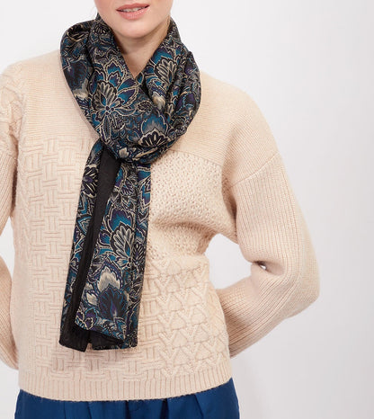 Foulard en soie imprimé doublé SOIE