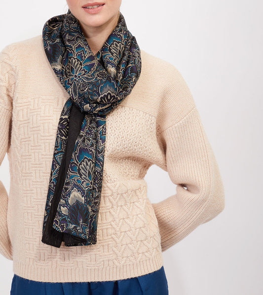Foulard en soie imprimé doublé SOIE