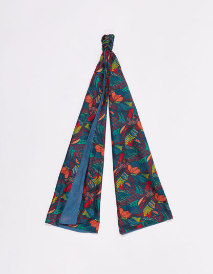 Foulard en soie imprimé doublé SOIE