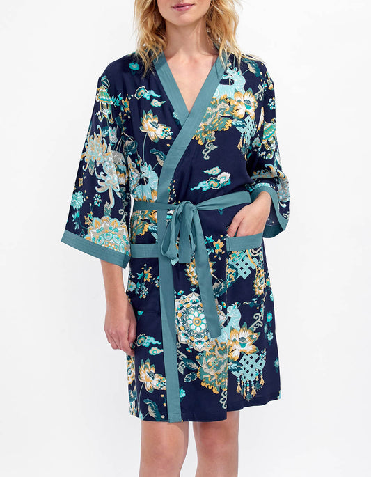 Kimono imprimé court fluide KARLA