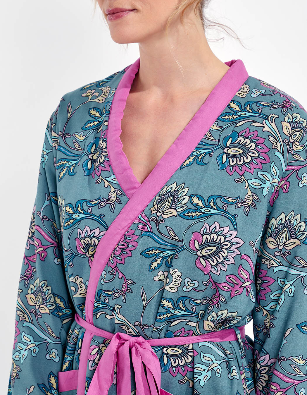 Kimono imprimé doublé en fourrure TOUDOU
