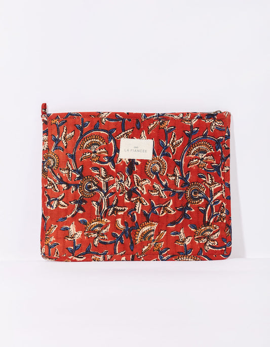 Grande pochette imprimée matelassée LISETTE