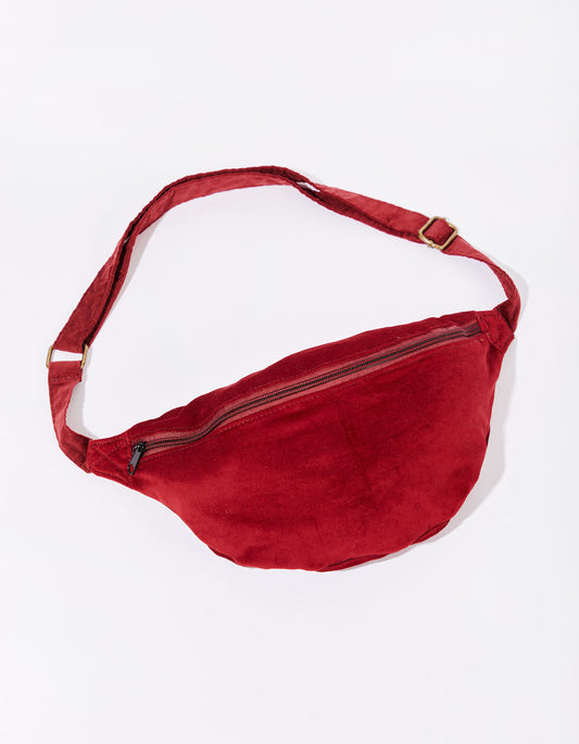 Sac bandoulière banane velours imprimé MUNDAL
