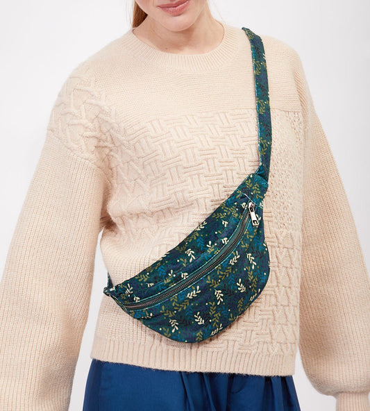 Sac bandoulière banane velours imprimé MUNDAL