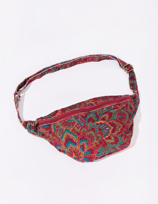 Sac bandoulière banane velours imprimé MUNDAL
