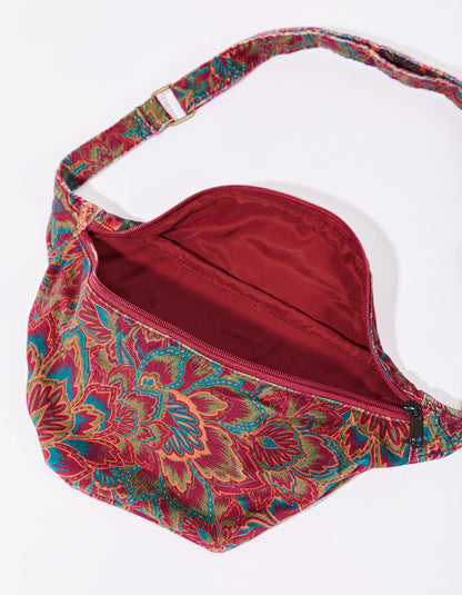 Sac bandoulière banane velours imprimé MUNDAL