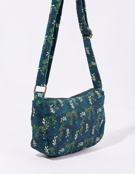 Sac bandoulière velours imprimé CLAY
