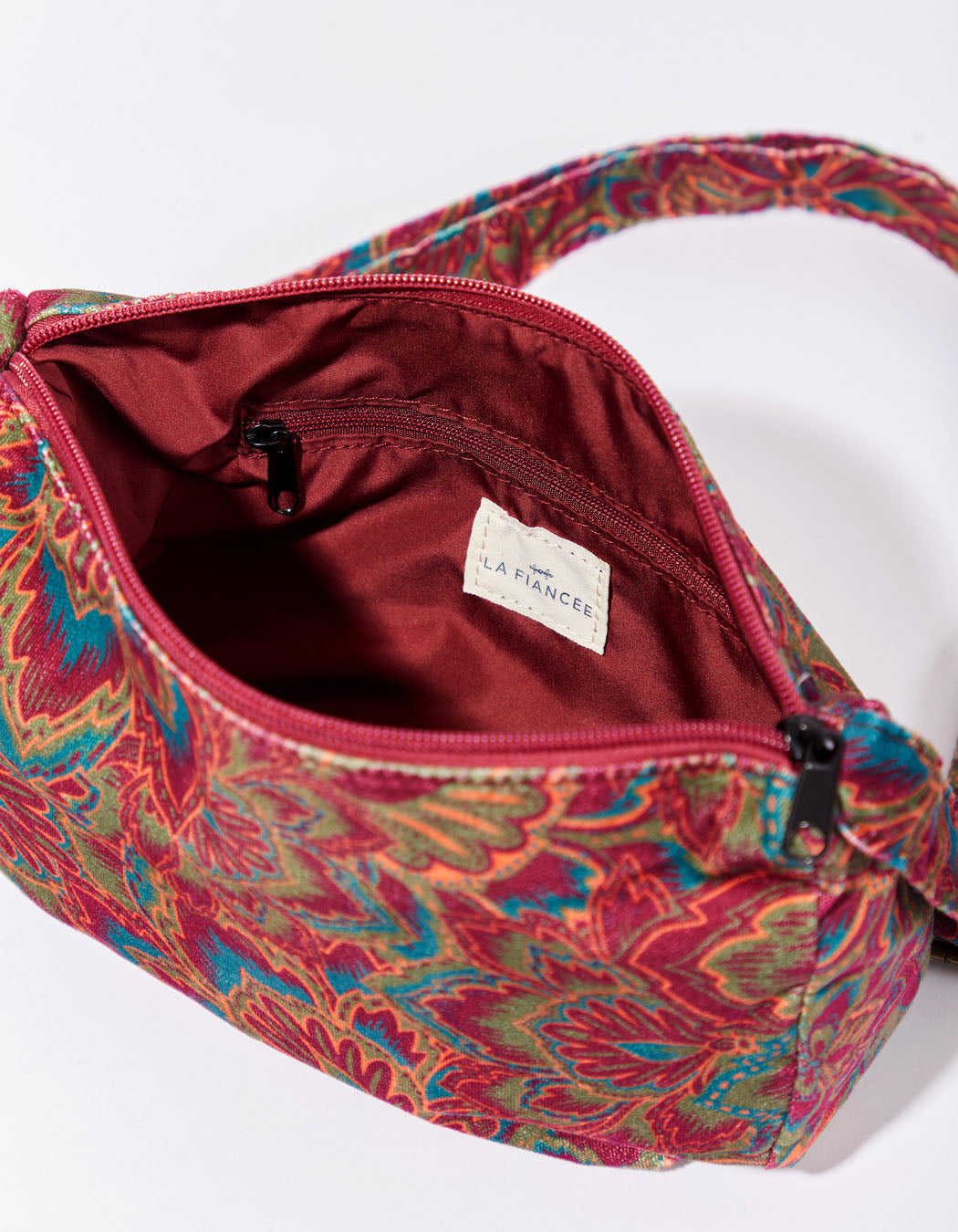Sac bandoulière velours imprimé CLAY