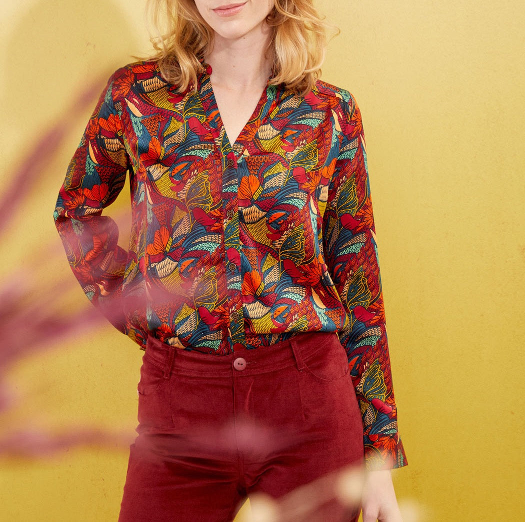 Chemise coupe droite imprimée REY
