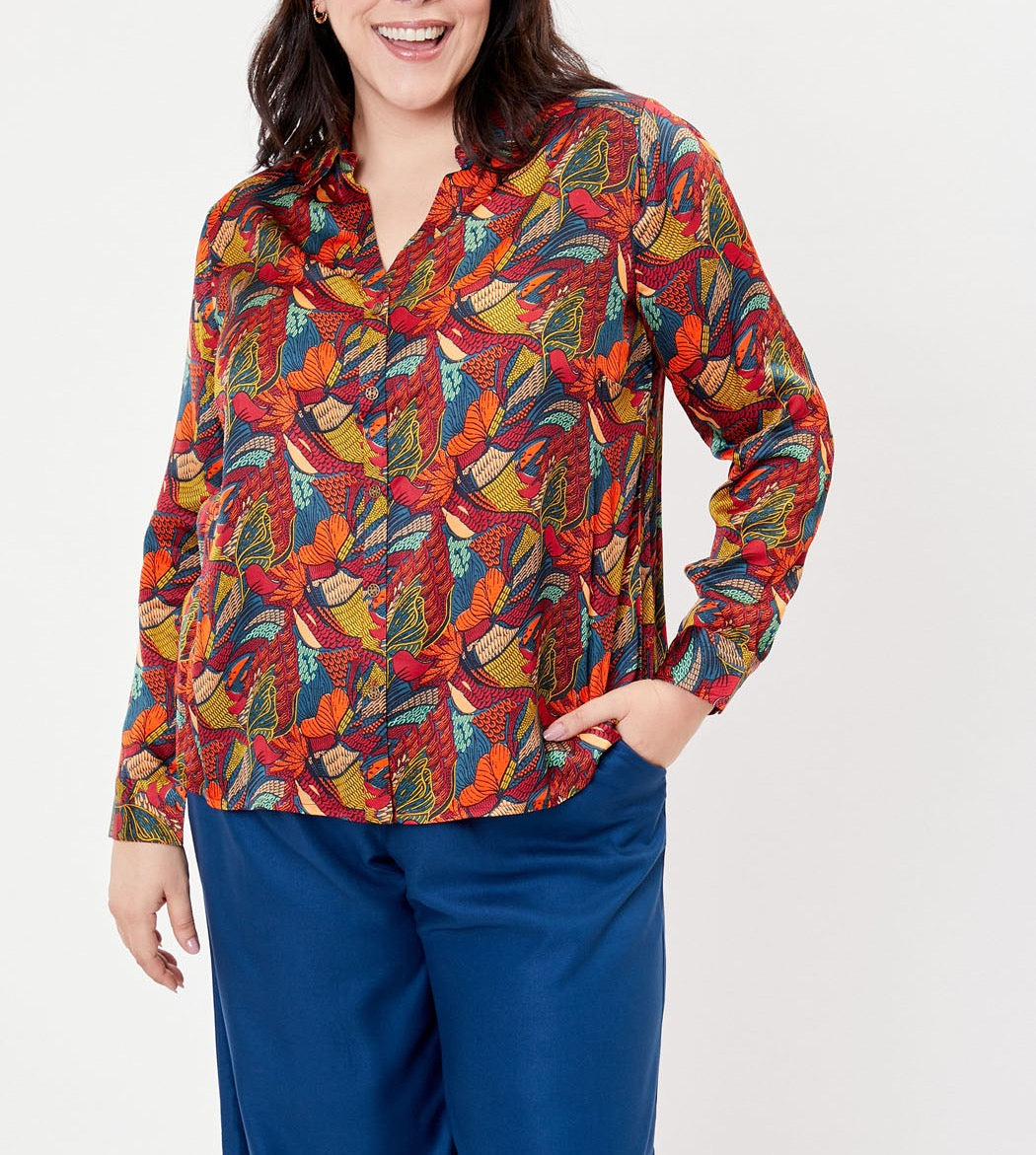 Chemise coupe droite imprimée REY