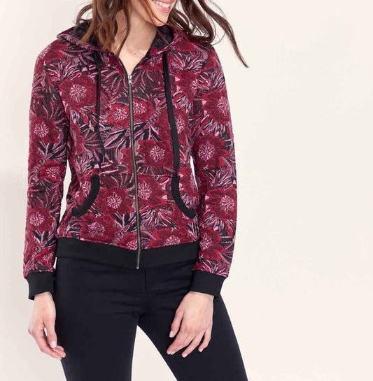 Sweat zippé maille jacquard YUMI