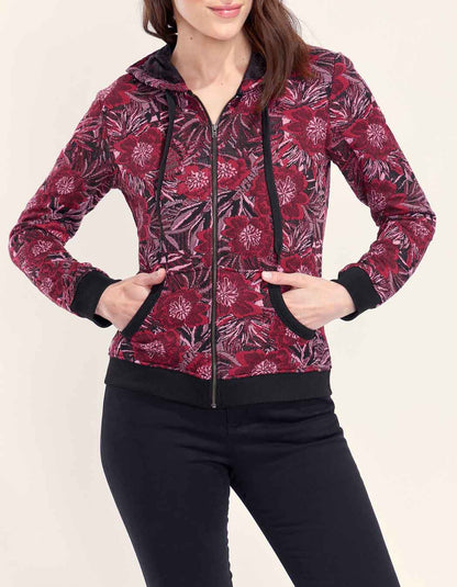 Sweat zippé maille jacquard YUMI