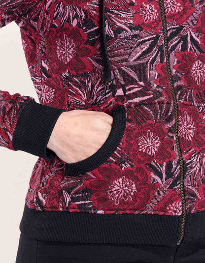 Sweat zippé maille jacquard YUMI
