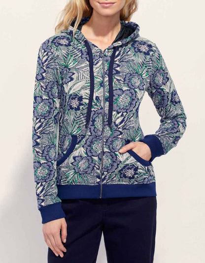 Sweat zippé maille jacquard YUMI