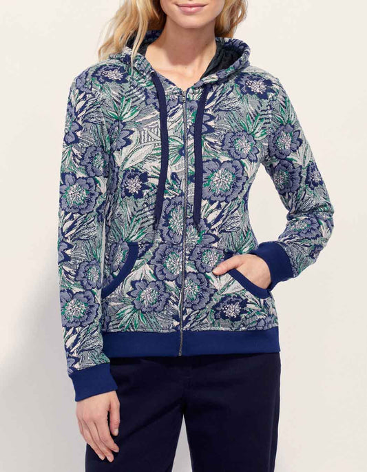 Sweat zippé maille jacquard YUMI