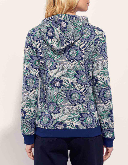 Sweat zippé maille jacquard YUMI