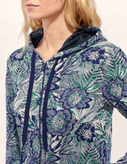 Sweat zippé maille jacquard YUMI