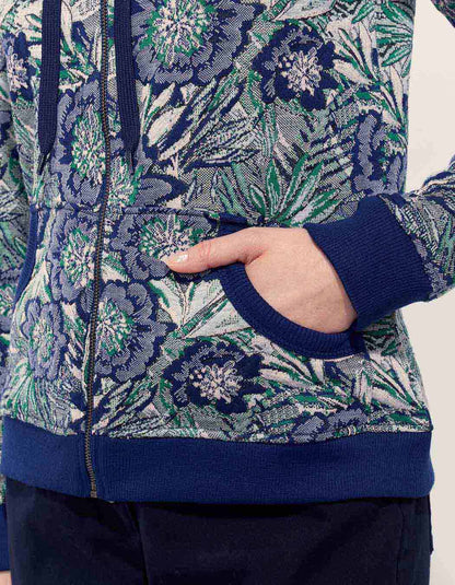 Sweat zippé maille jacquard YUMI