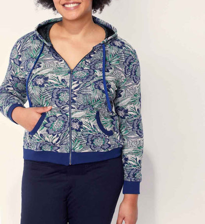 Sweat zippé maille jacquard YUMI