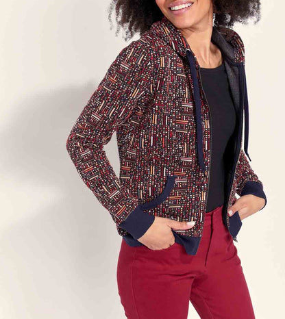 Sweat zippé maille jacquard YUMI