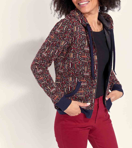Sweat zippé maille jacquard YUMI