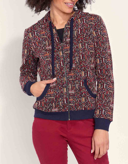 Sweat zippé maille jacquard YUMI