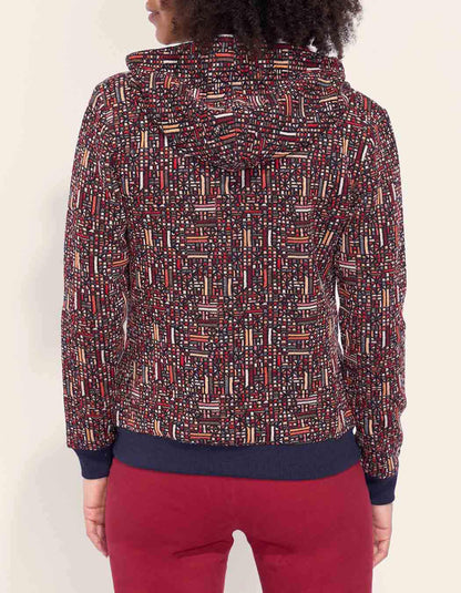 Sweat zippé maille jacquard YUMI