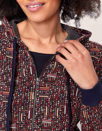 Sweat zippé maille jacquard YUMI
