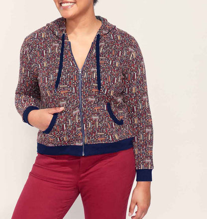Sweat zippé maille jacquard YUMI