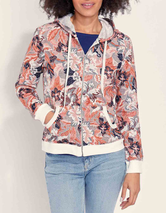Sweat zippé maille jacquard YUMI