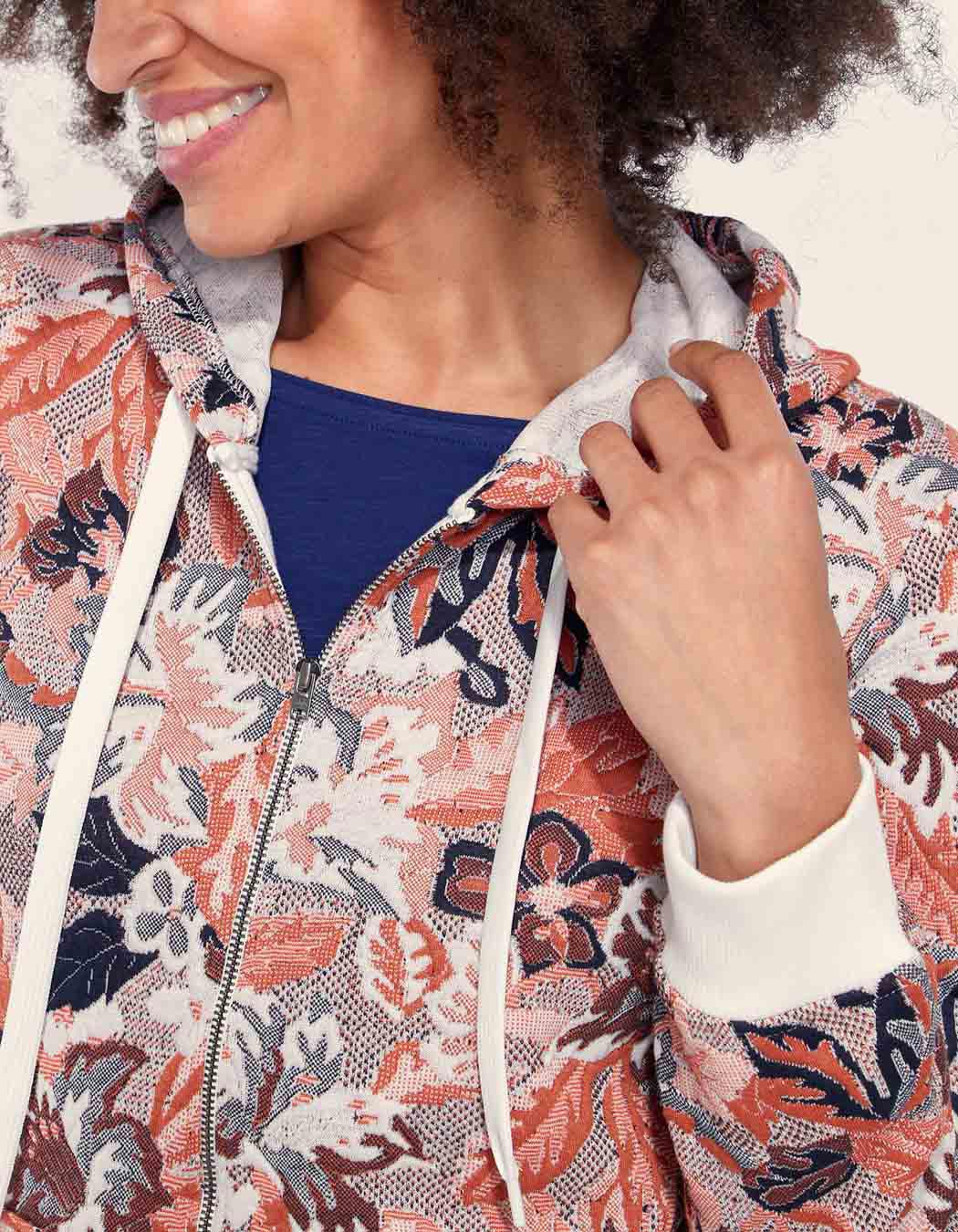 Sweat zippé maille jacquard YUMI