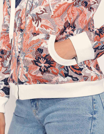 Sweat zippé maille jacquard YUMI