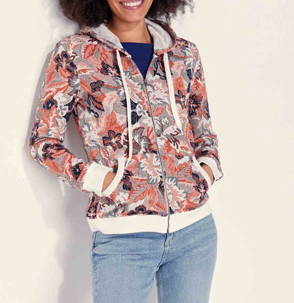 Sweat zippé maille jacquard YUMI