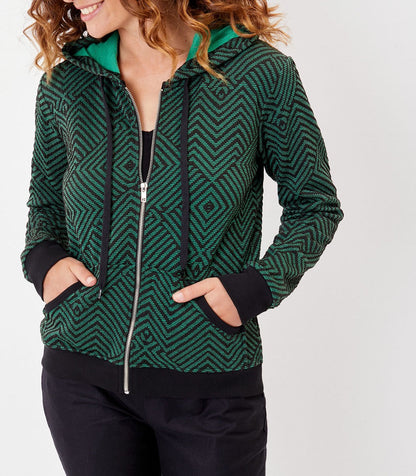 Sweat zippé maille jacquard YUMI