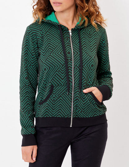 Sweat zippé maille jacquard YUMI