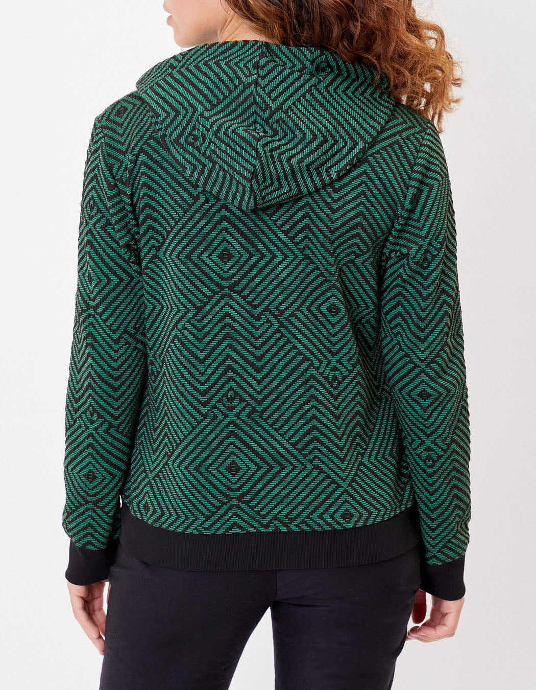 Sweat zippé maille jacquard YUMI