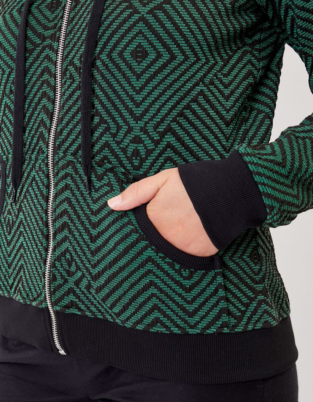 Sweat zippé maille jacquard YUMI