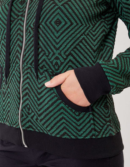 Sweat zippé maille jacquard YUMI