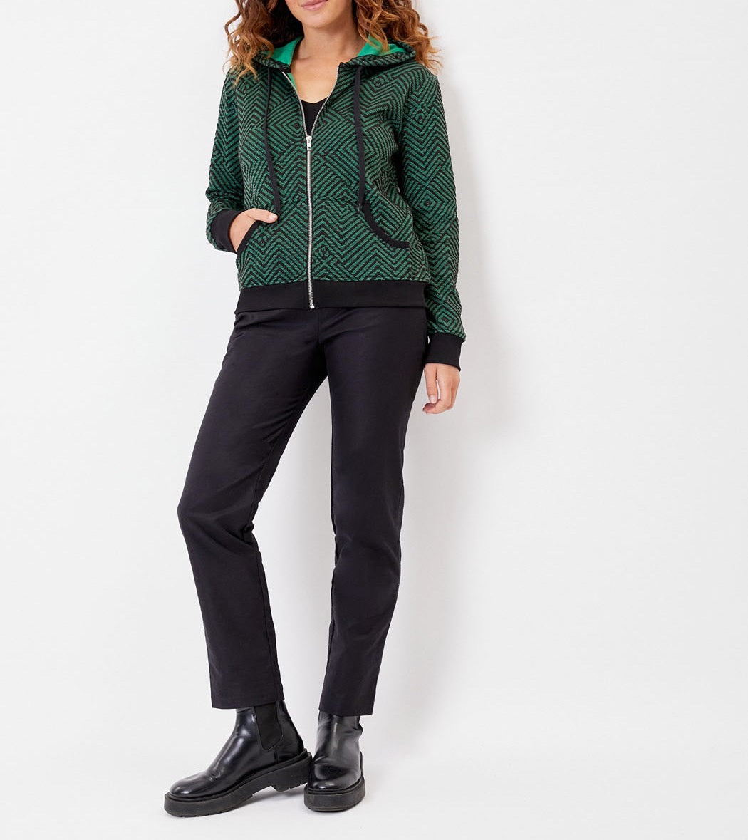 Sweat zippé maille jacquard YUMI