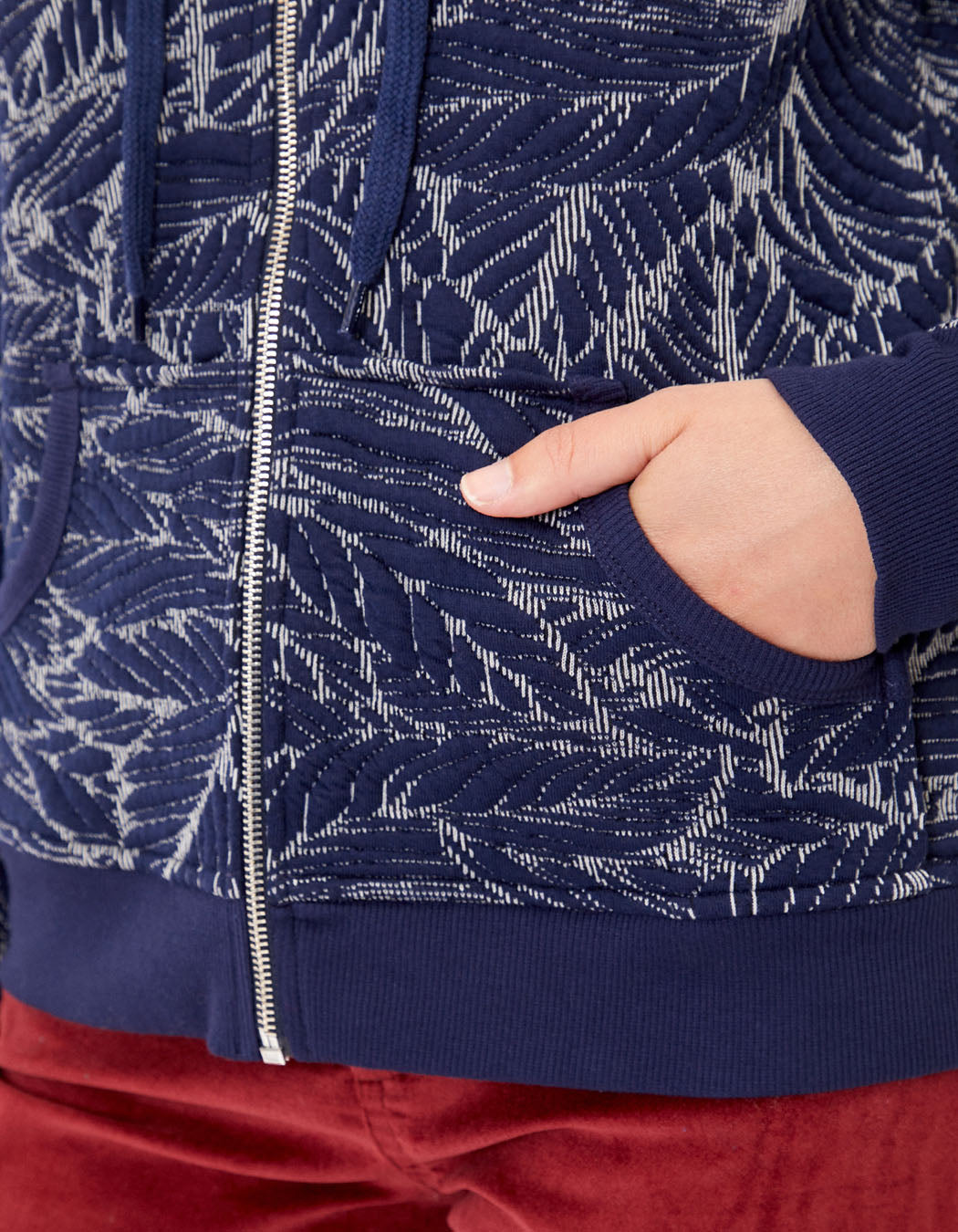 Sweat zippé maille jacquard YUMI