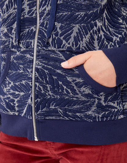 Sweat zippé maille jacquard YUMI
