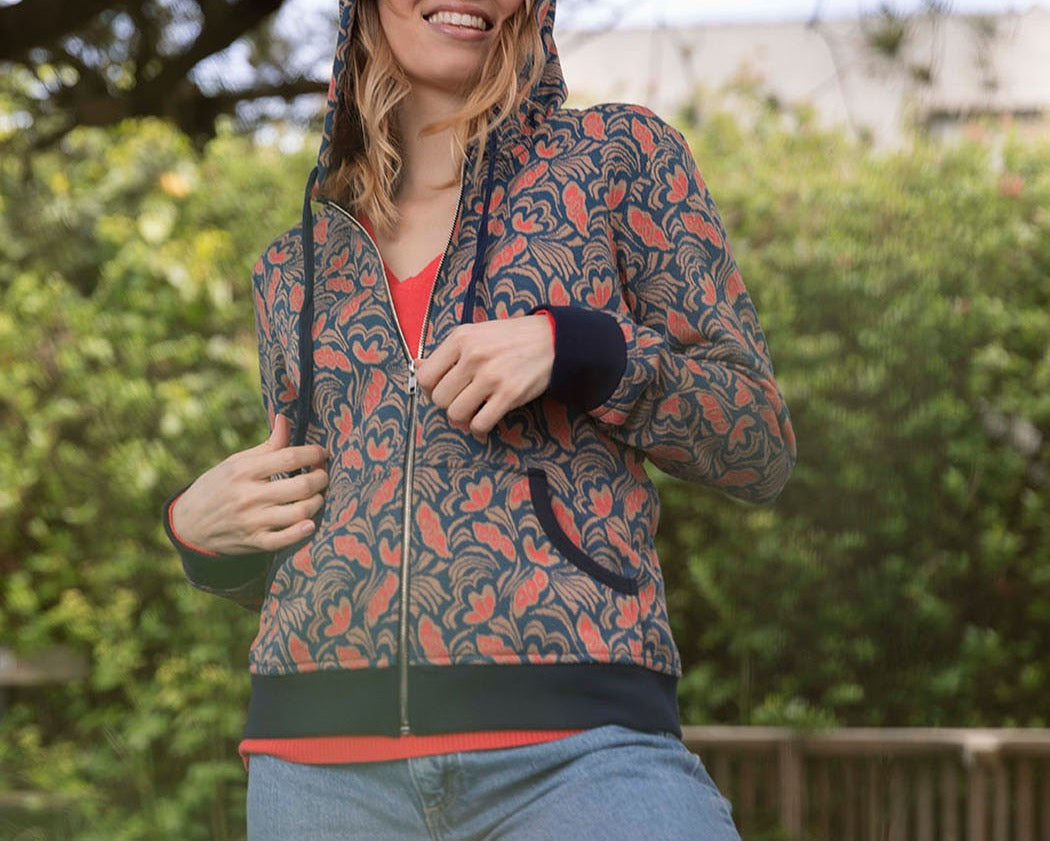 Sweat zippé maille jacquard YUMI