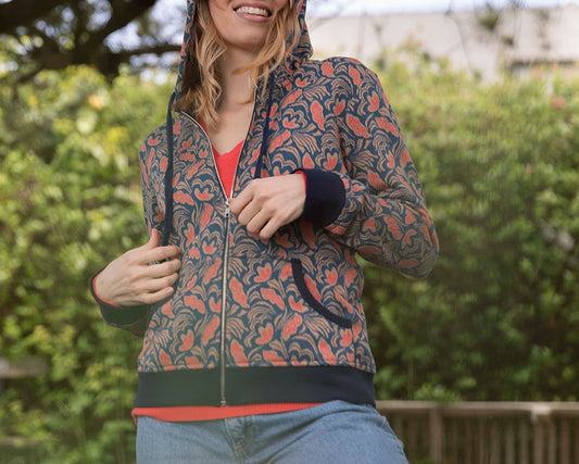 Sweat zippé maille jacquard YUMI