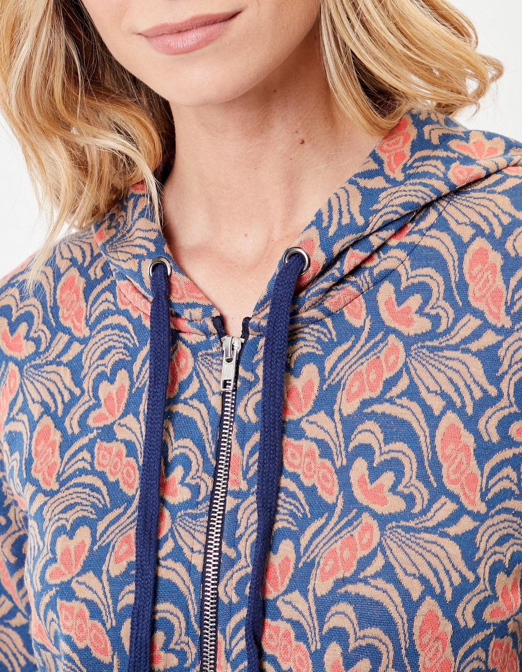 Sweat zippé maille jacquard YUMI