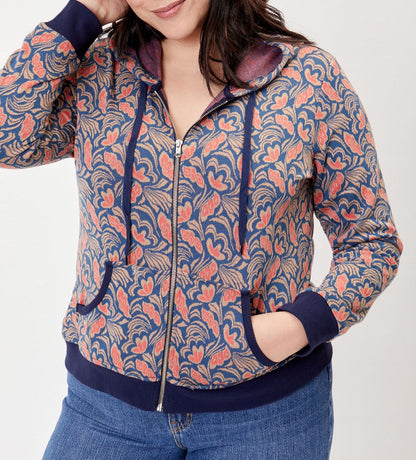 Sweat zippé maille jacquard YUMI
