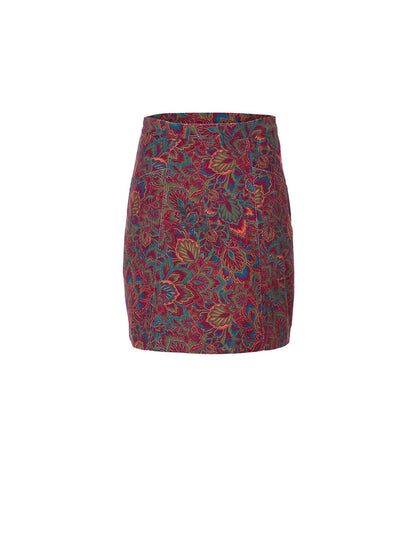 Jupe velours imprimé stretch évasée DELHI