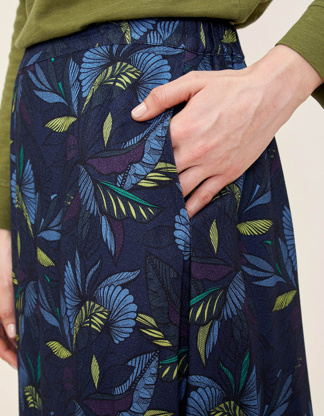 Jupe midi imprimée fluide doublée GORAKI